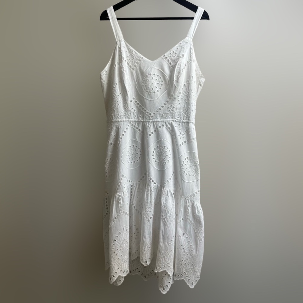 Japna Dresses White Eyelet 100% Cotton Dress Size XL